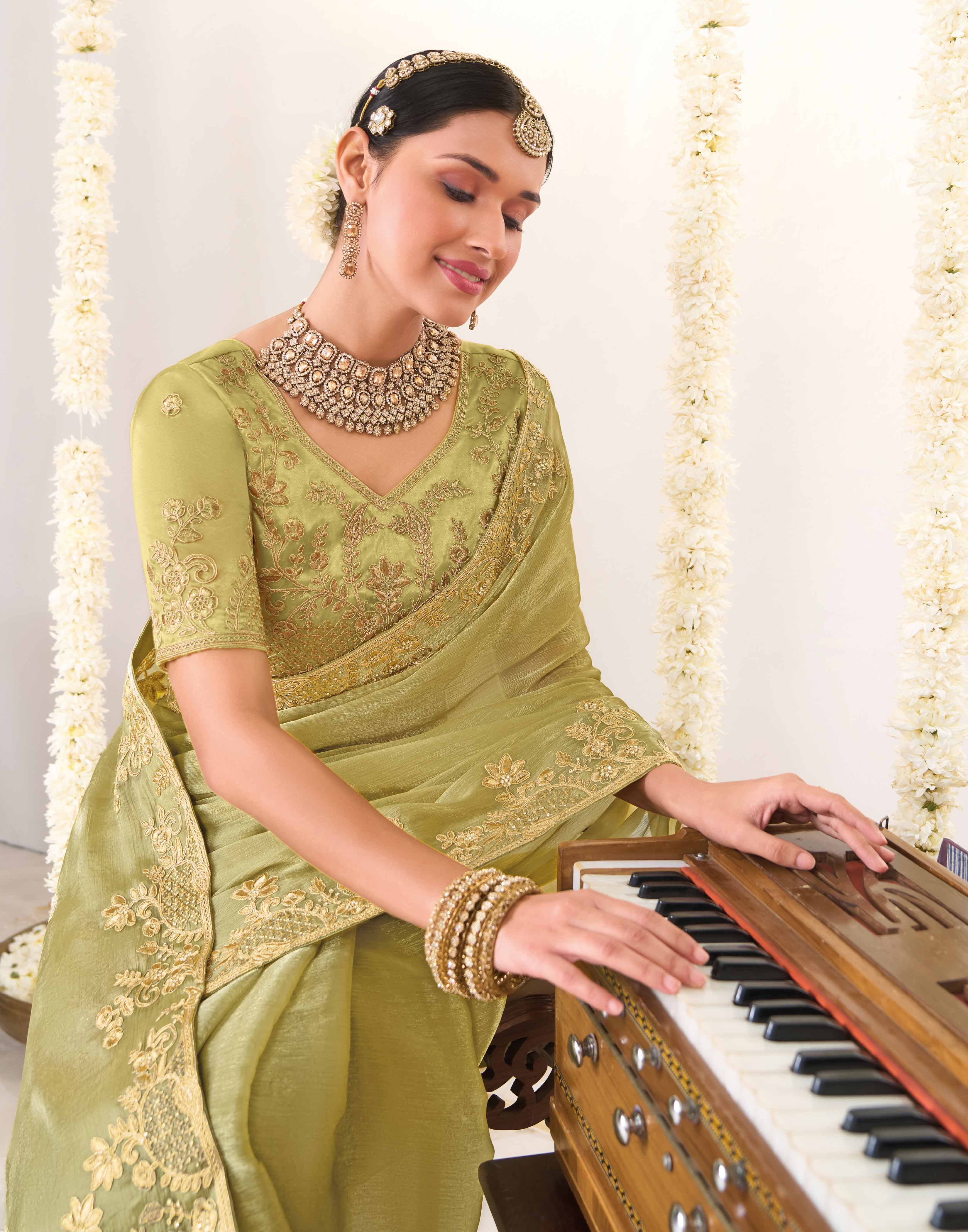 Festive wear chiffon saree