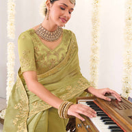 Festive wear chiffon saree
