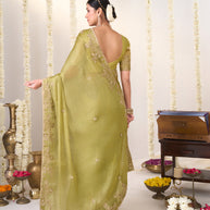 Trendy embroidered saree