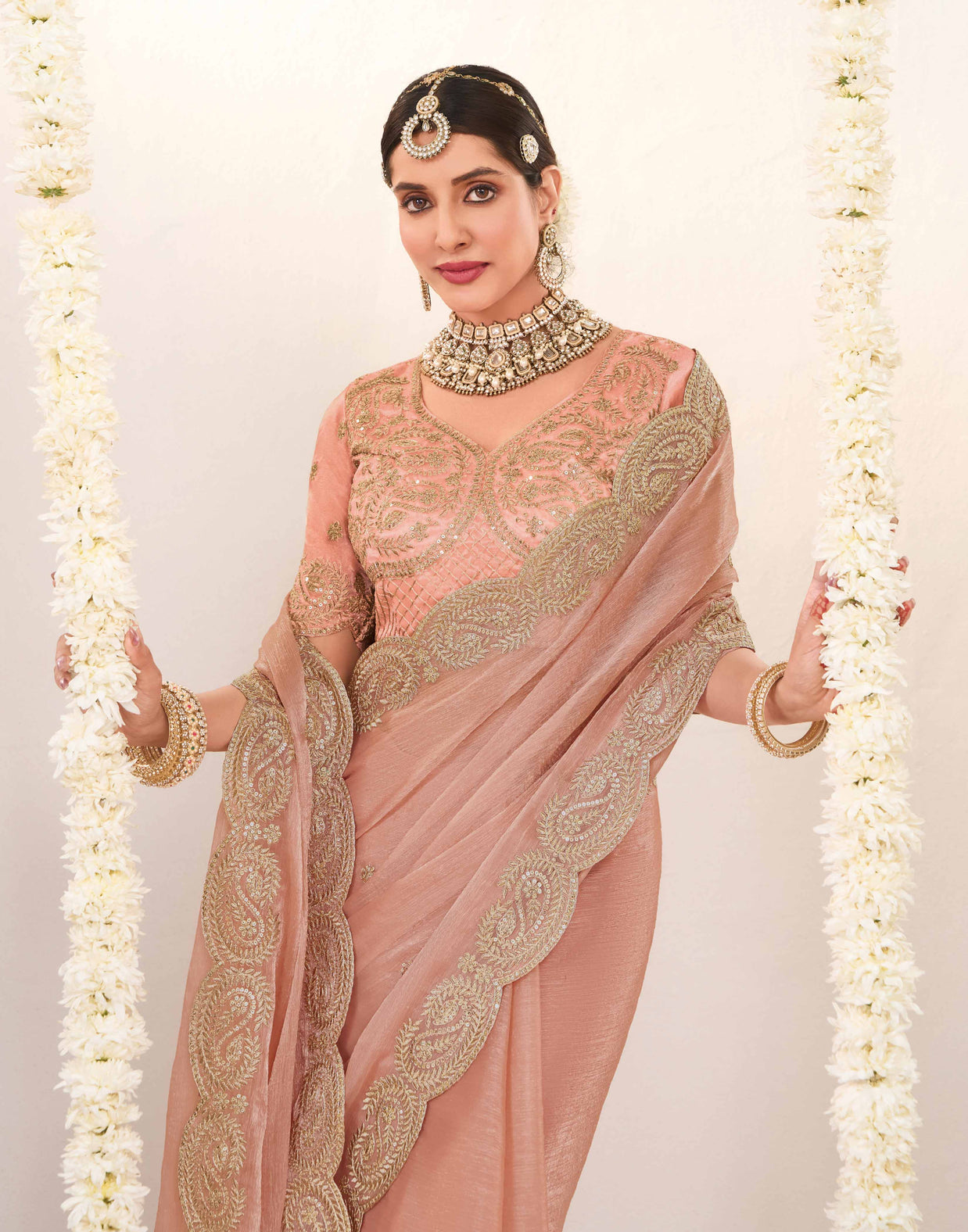 Traditional wear chiffon saree