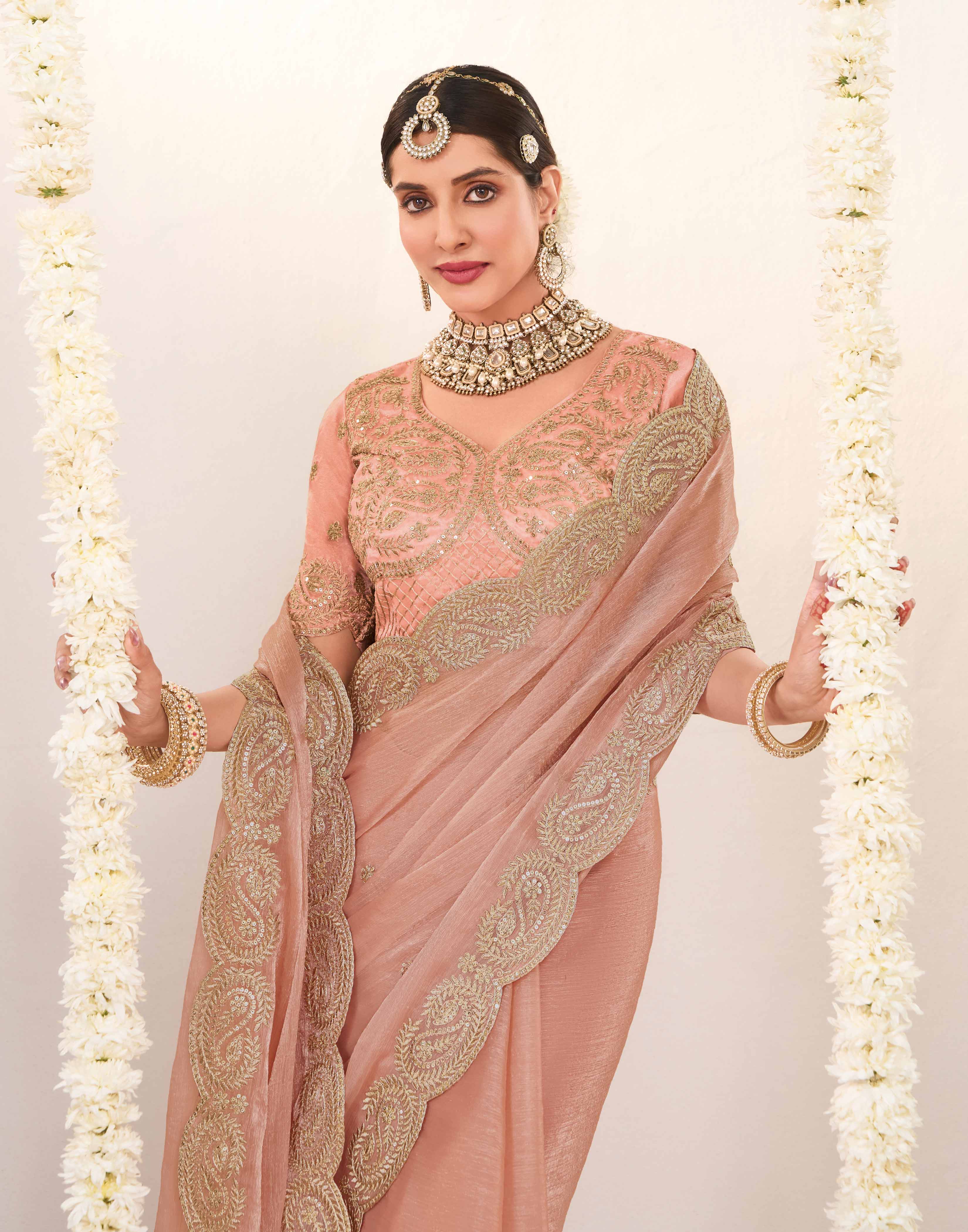 Traditional wear chiffon saree