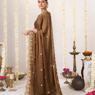 Floral embroidery chiffon saree
