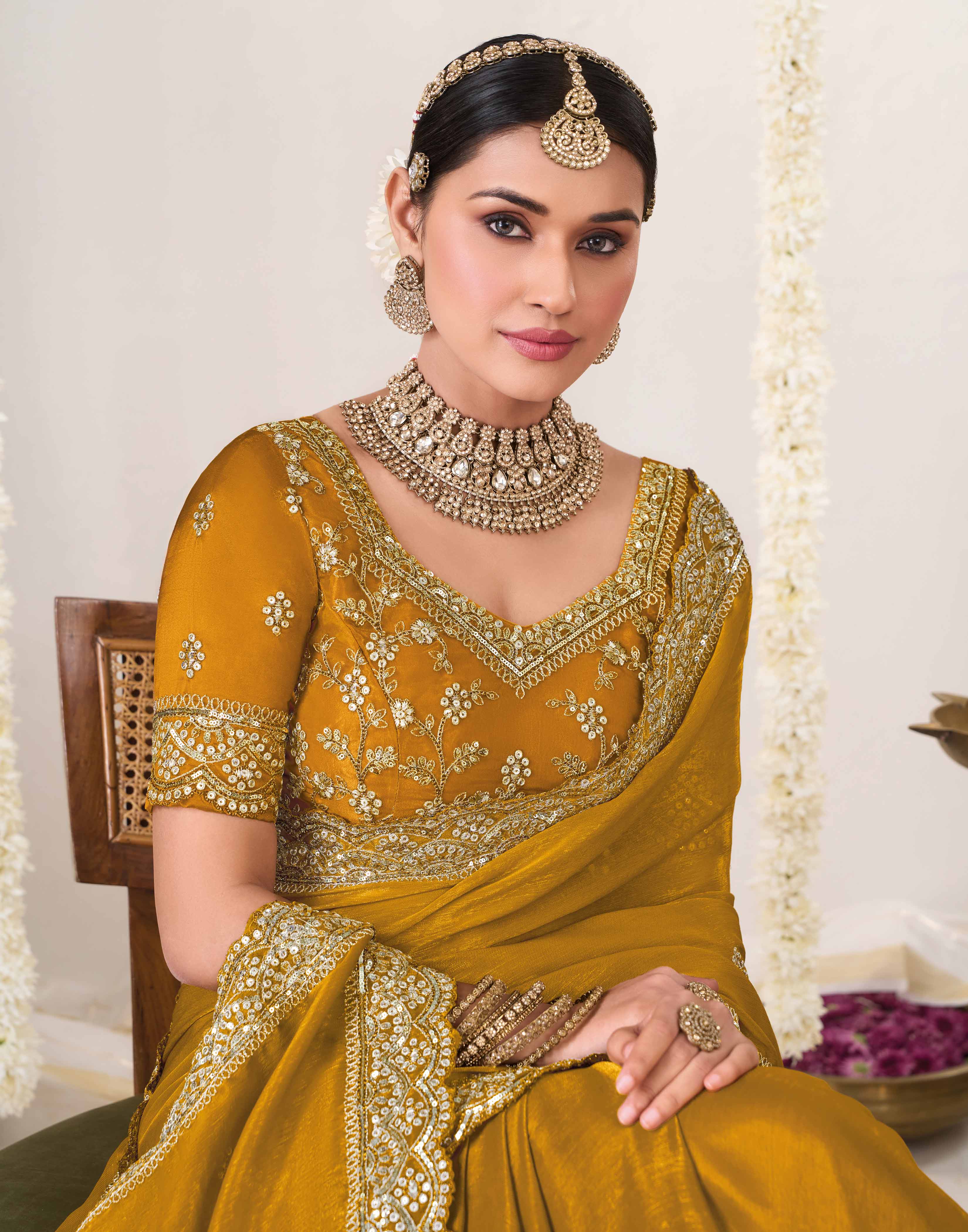 Festive wear chiffon saree