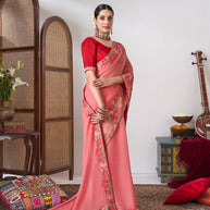 Chiffon designer work saree