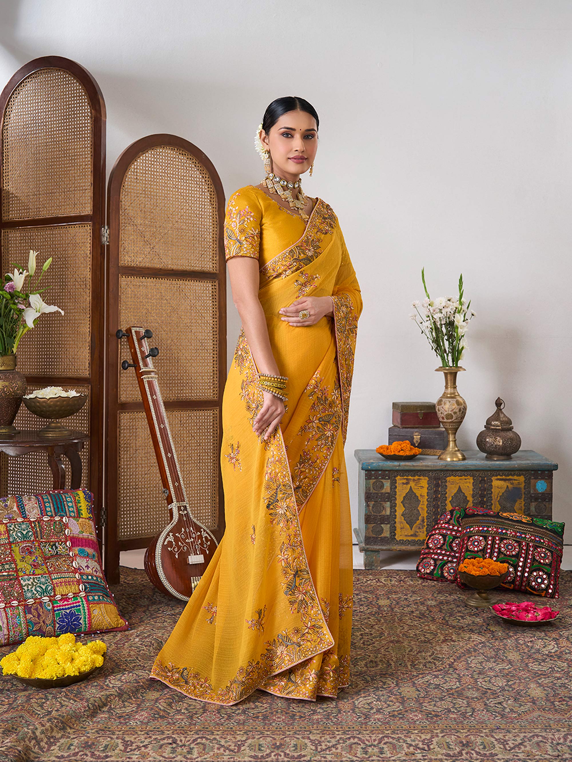 Light weight party wear saree