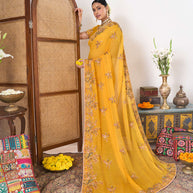 Floral designer saree