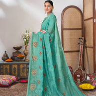 Floral chiffon designer saree
