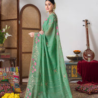 Embroidered festive saree