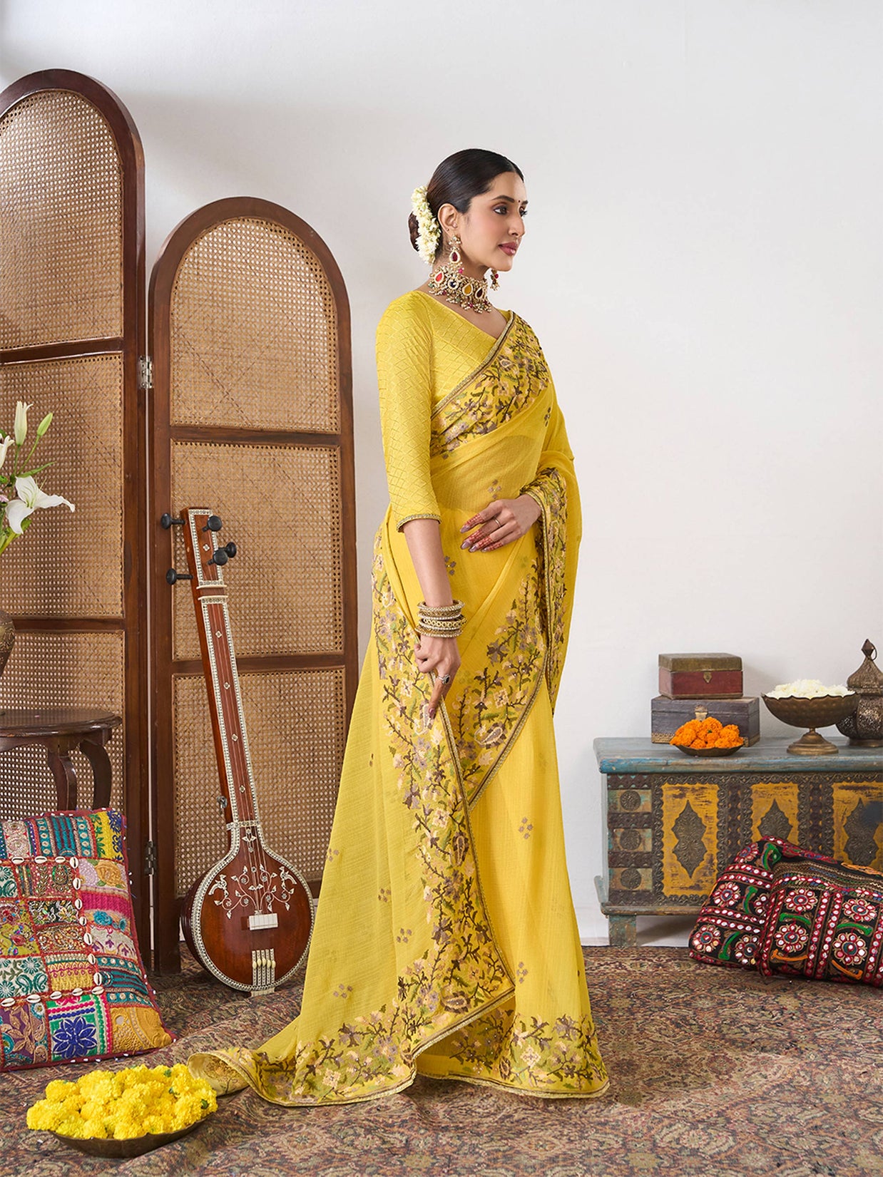Party wear chiffon saree