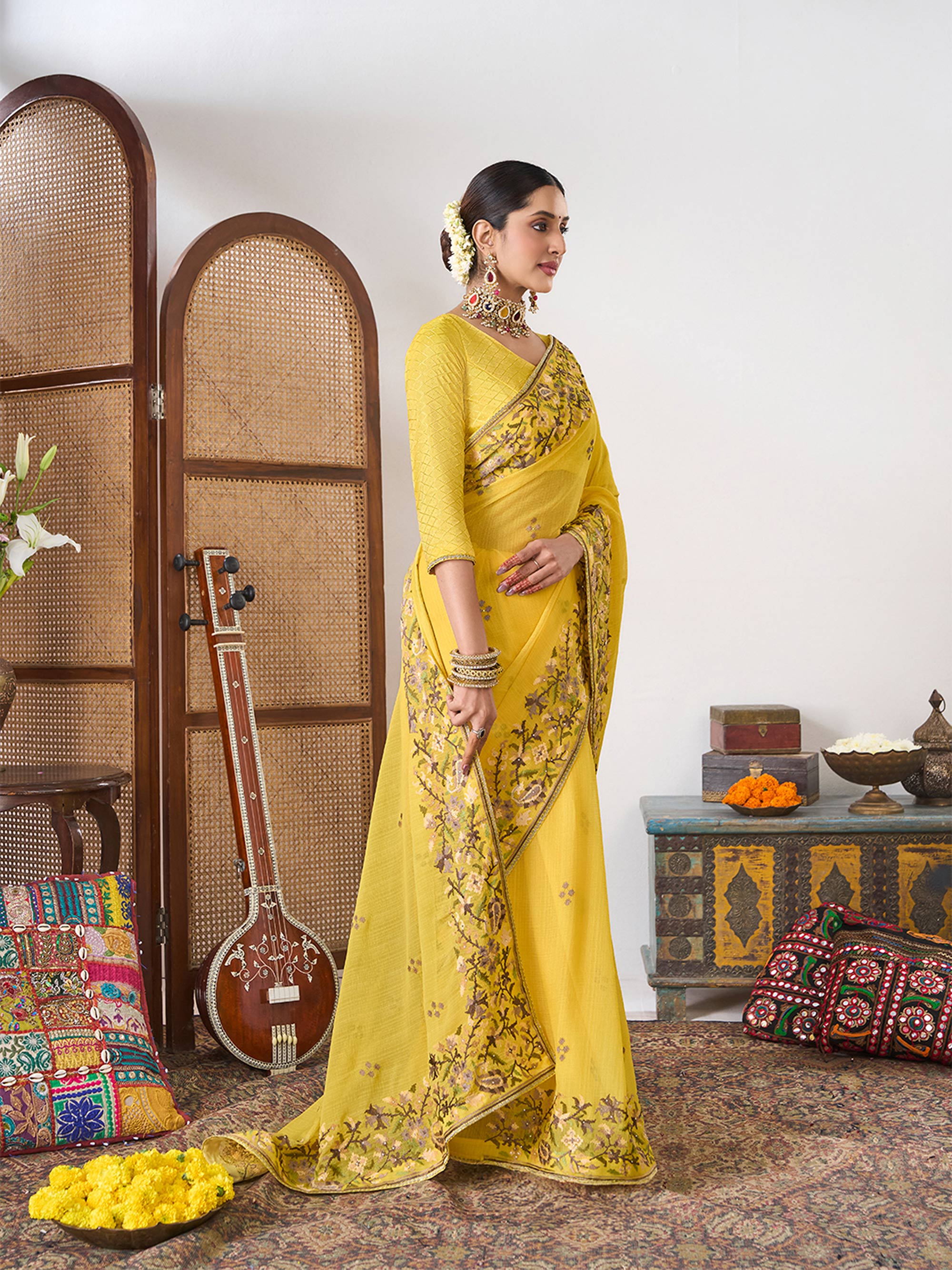 Party wear chiffon saree