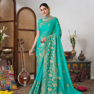 Floral embroidery designer saree