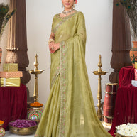green colour silk saree