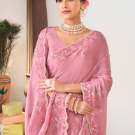 lightweight organza saree