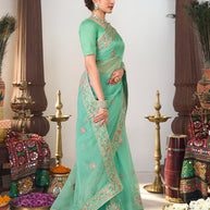  party wear organza saree 