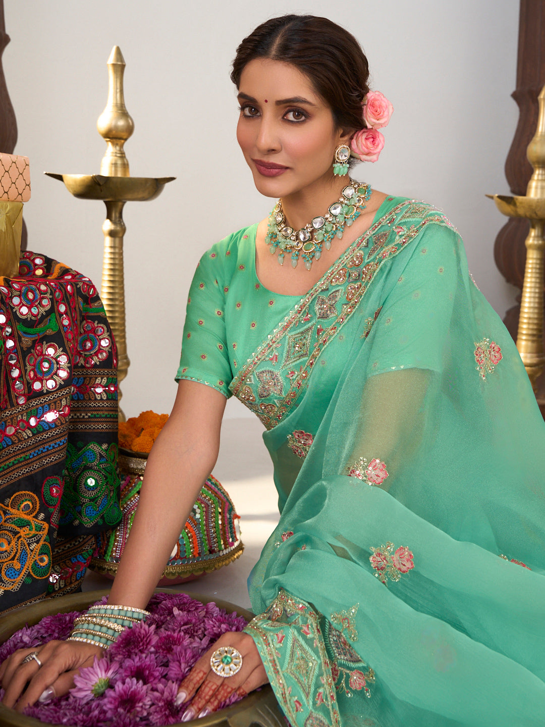 trendy festive designer saree