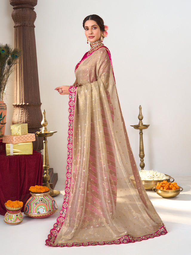 multicolor embroidered saree 