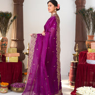  floral embroidered organza saree