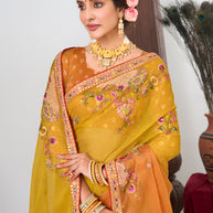 gradient organza designer saree