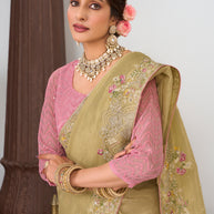  stone embroidery floral saree