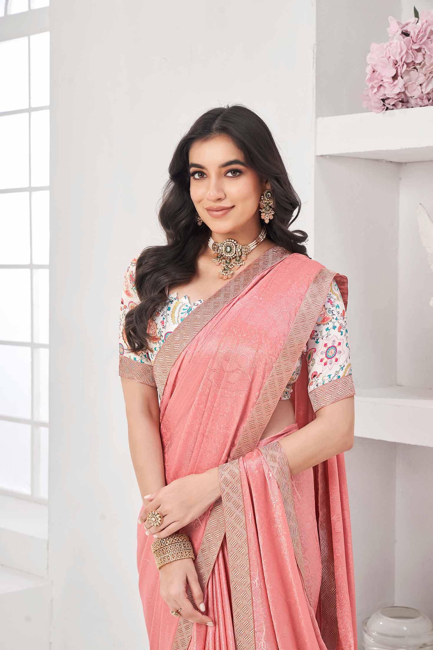 flower print saree​