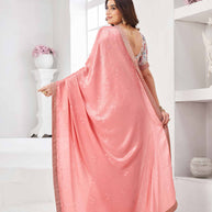 peach saree