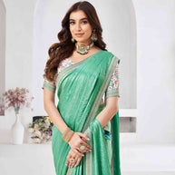 Green daily wear saree
