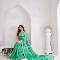 Green floral saree