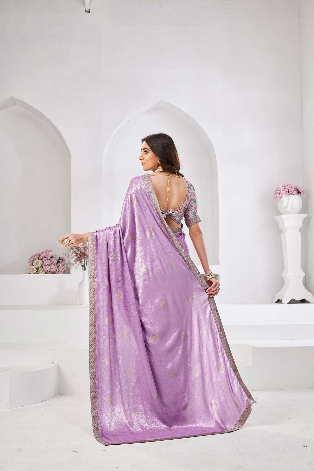 floral print saree casual day wear