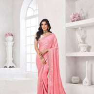 light pink colour saree