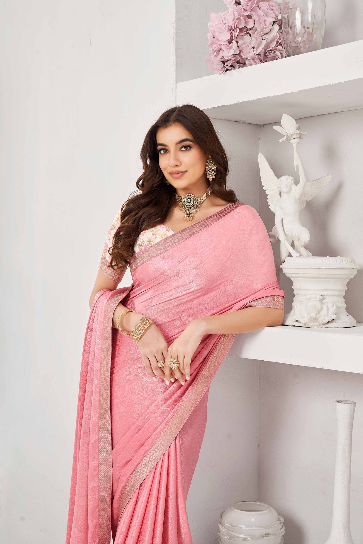 printed silk saree for women