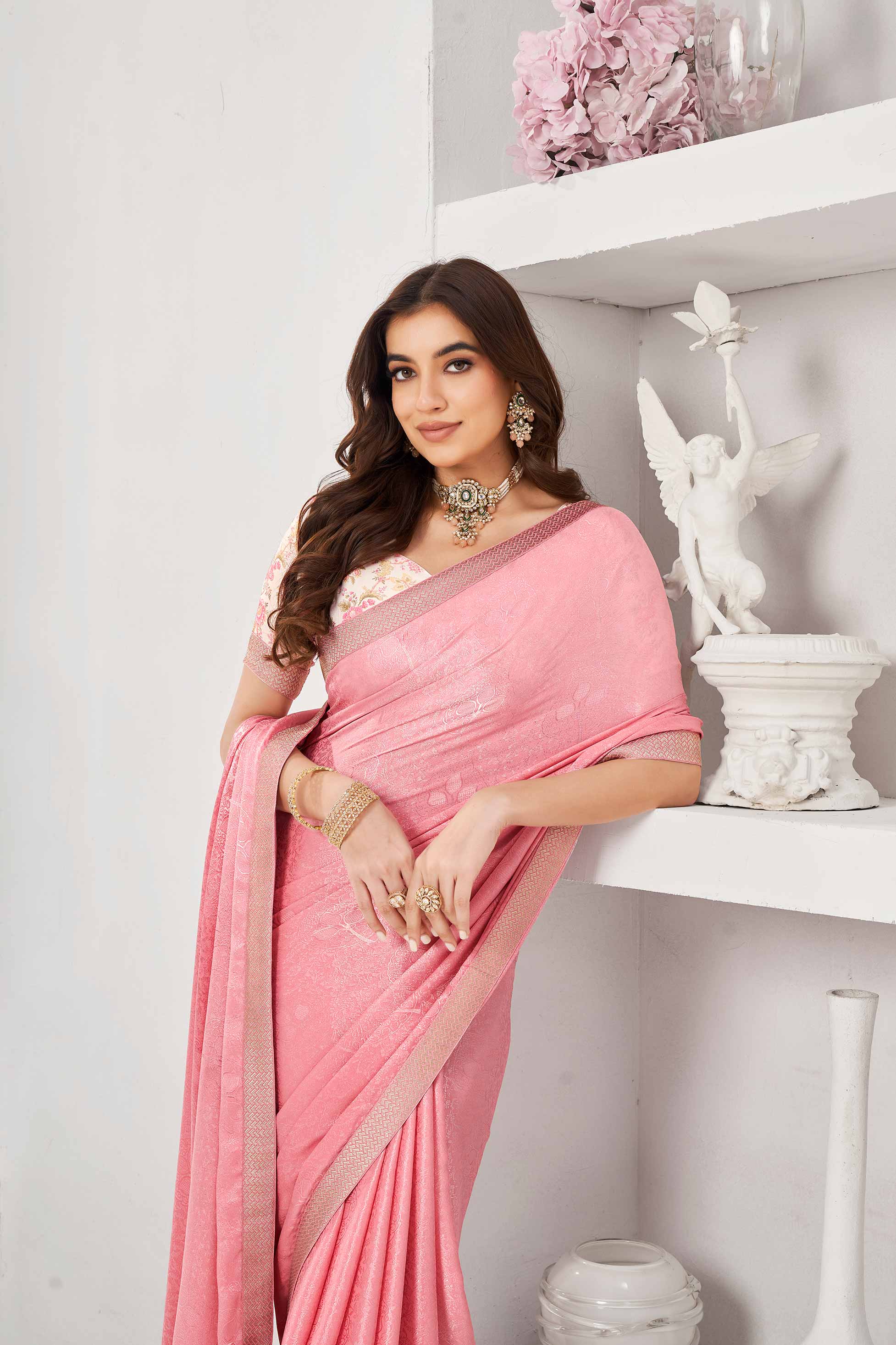 printed silk saree for women