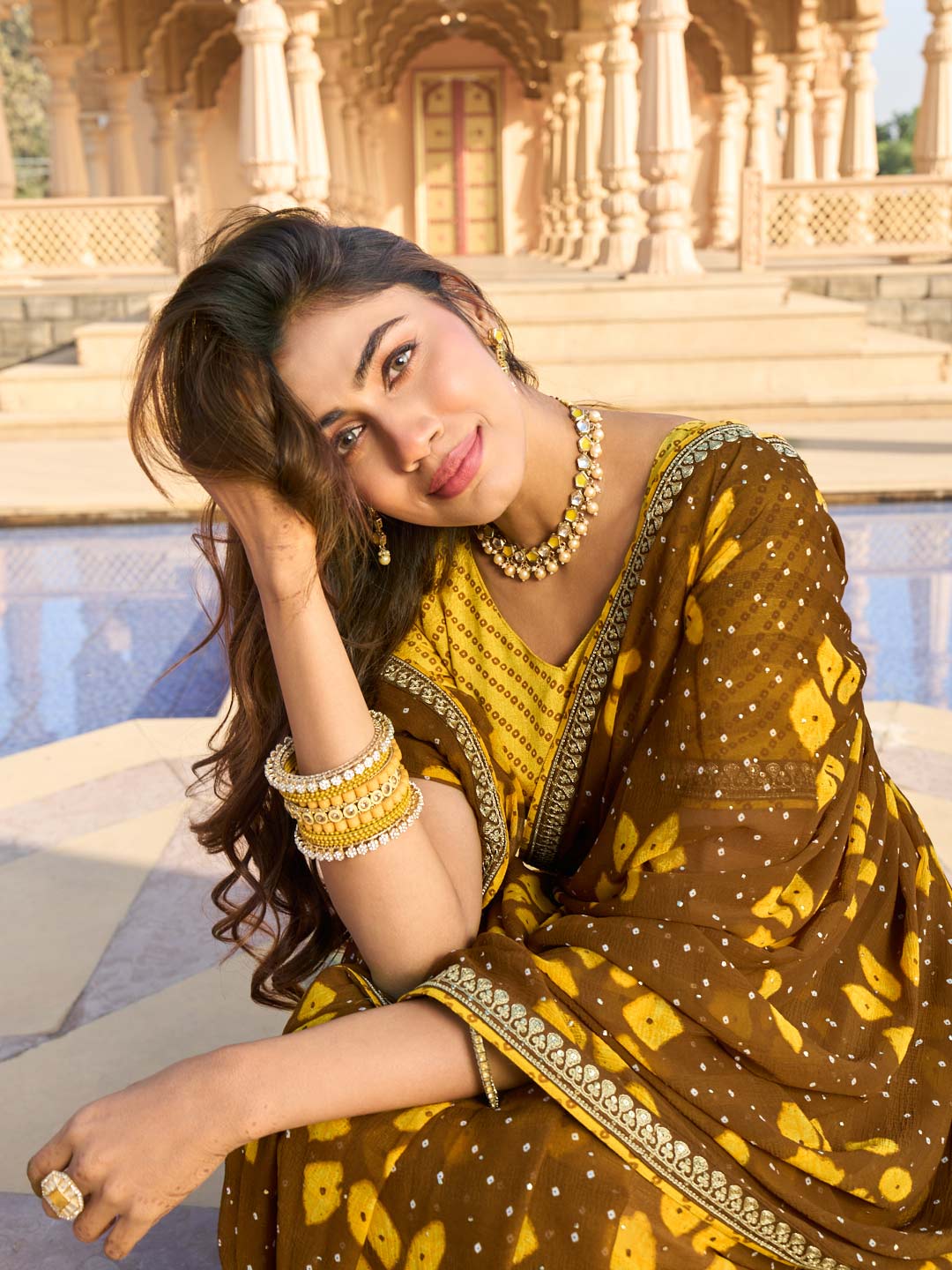 Chiffon saree fashion look