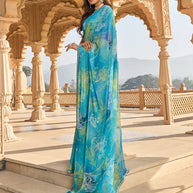 Lightweight printed saree look