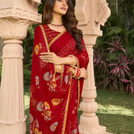 Floral print saree design