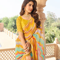 Lightweight georgette saree look