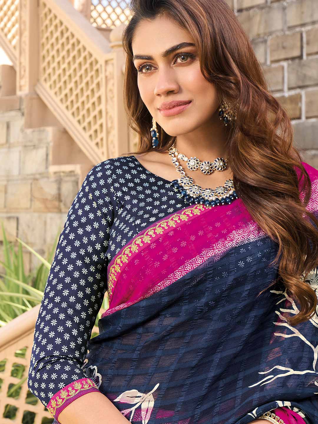 Printed saree drapes