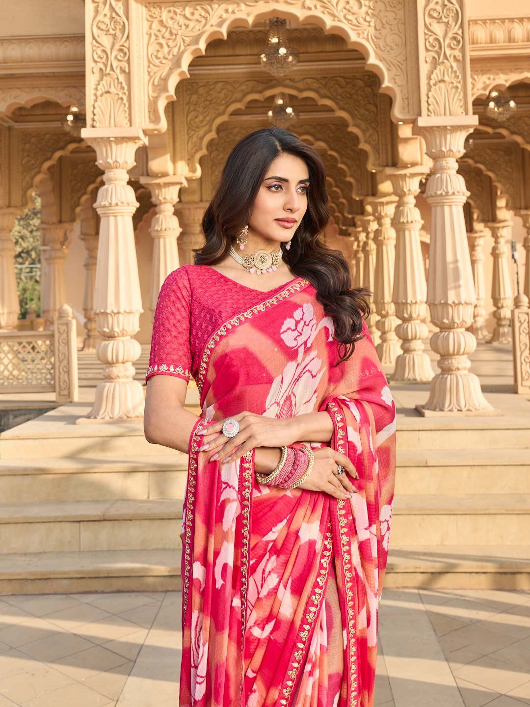 Soft chiffon saree for comfort wear