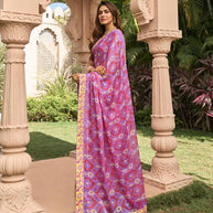 Traditional ikkat pattern saree detail