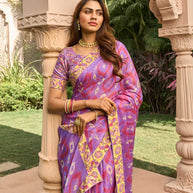 Comfortable silk blend saree drape