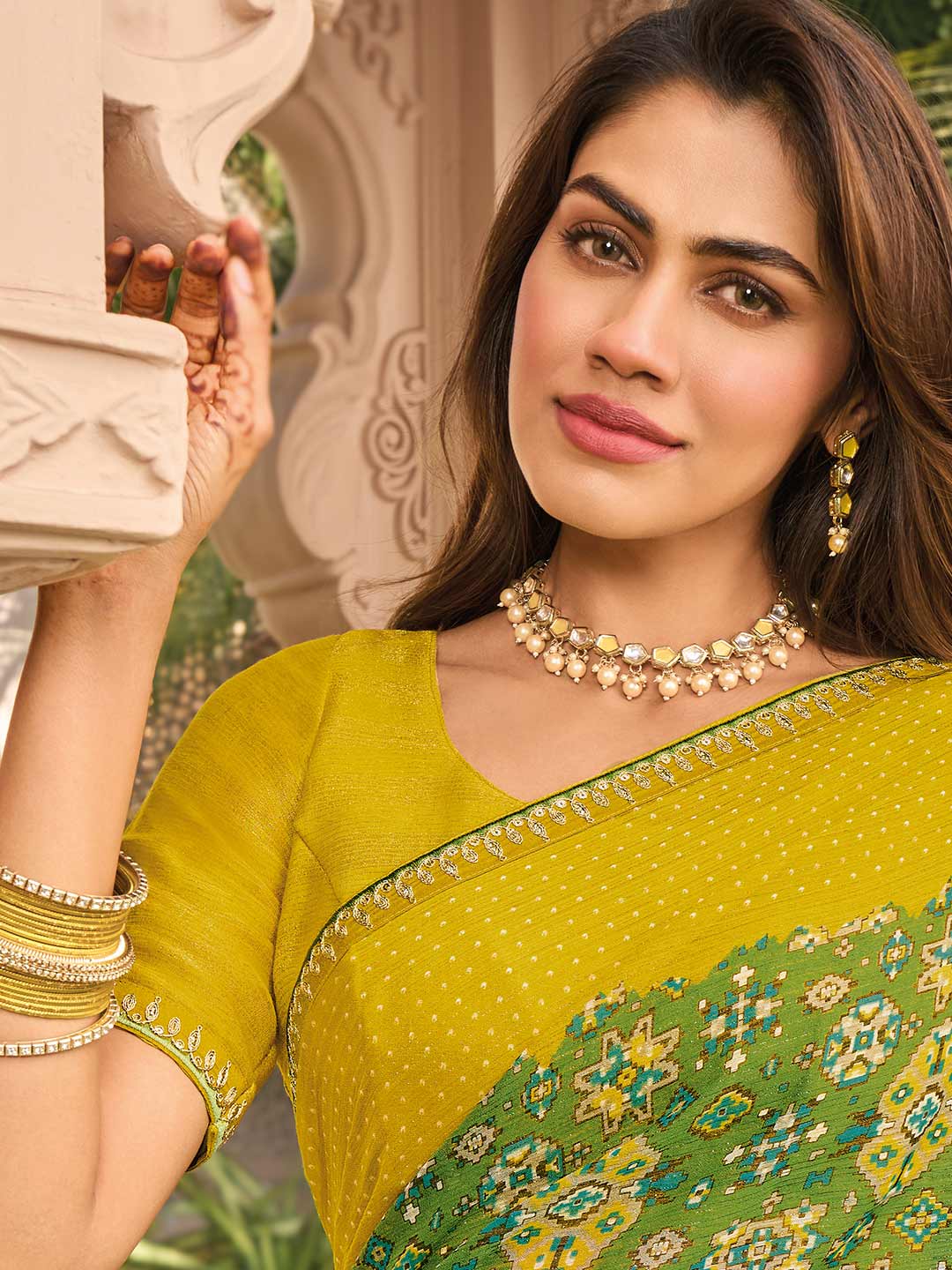 printed chiffon saree