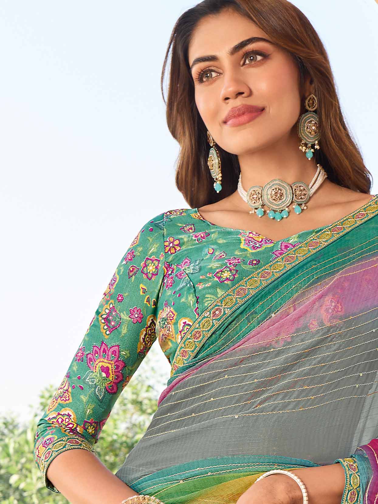 Lightweight georgette saree for daily wear