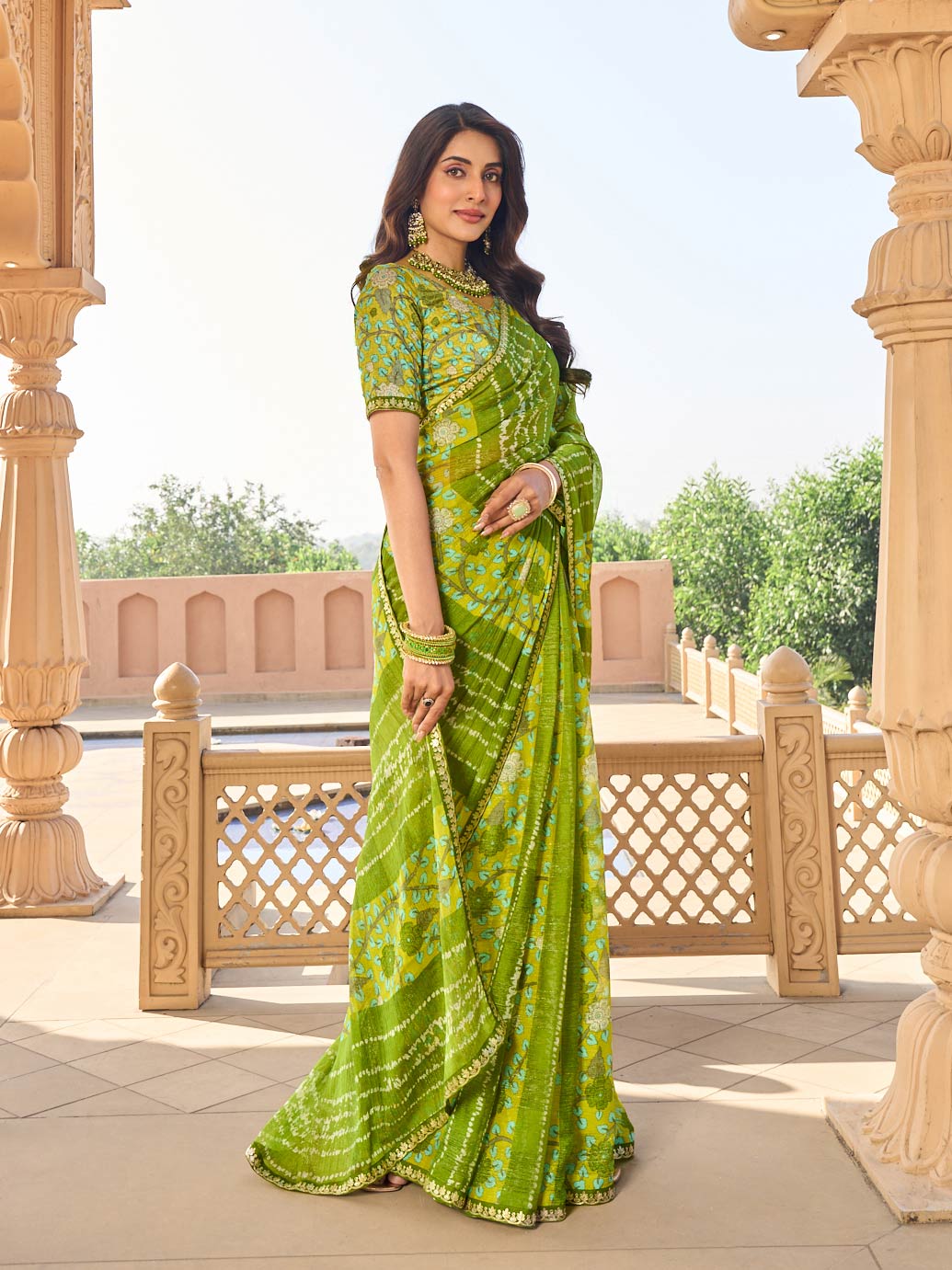 Lightweight printed saree for daily wear