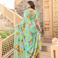 printed silk saree