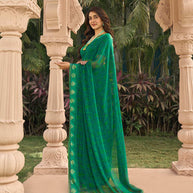 Floral pattern on georgette saree