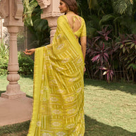  striped print saree