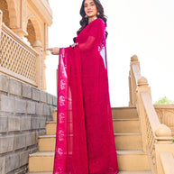 Floral pattern georgette saree design