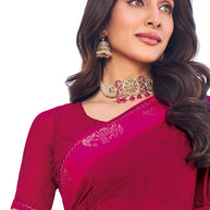Printed georgette saree styling