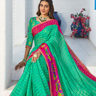 geometric print designer chiffon saree