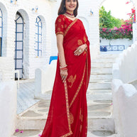 lightweight festive chiffon saree