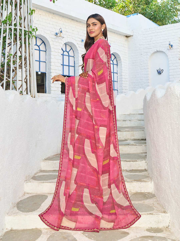 trendy abstract designer saree